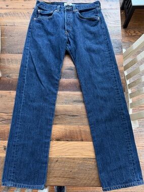Levi's 501 Straight Leg Jeans in Dark Blue Denim 31/32